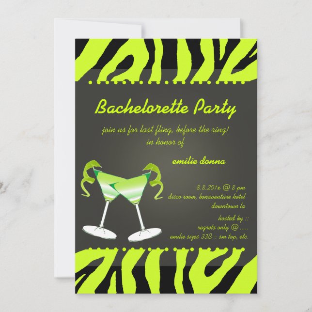 PixDezines apple martini Bachelorette /diy colour Invitation (Front)