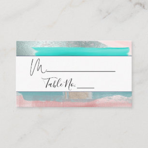 PixDezines Aqua Watercolor, Modern Art Place Cards