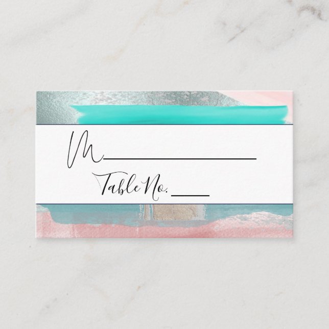 PixDezines Aqua Watercolor, Modern Art Place Cards (Front)