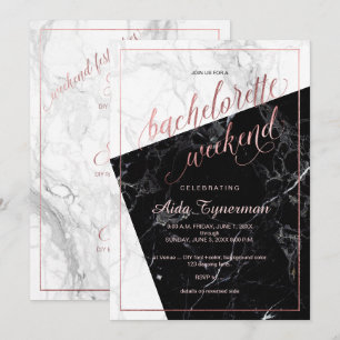 PixDezines Bachelorette Weekend Faux Rose Gold Invitation