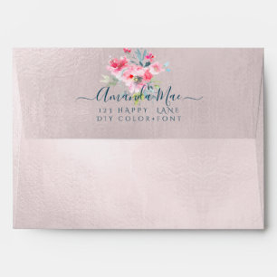 PixDezines Back Flap Return Address, Ombre Roses Envelope