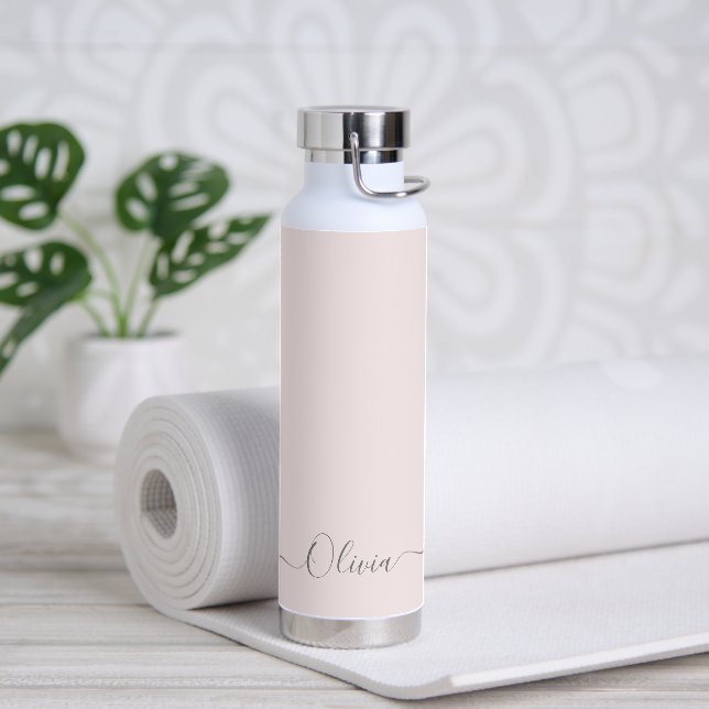 PixDezines Barely Blush Pink DIY Colour  Water Bottle (Yoga)