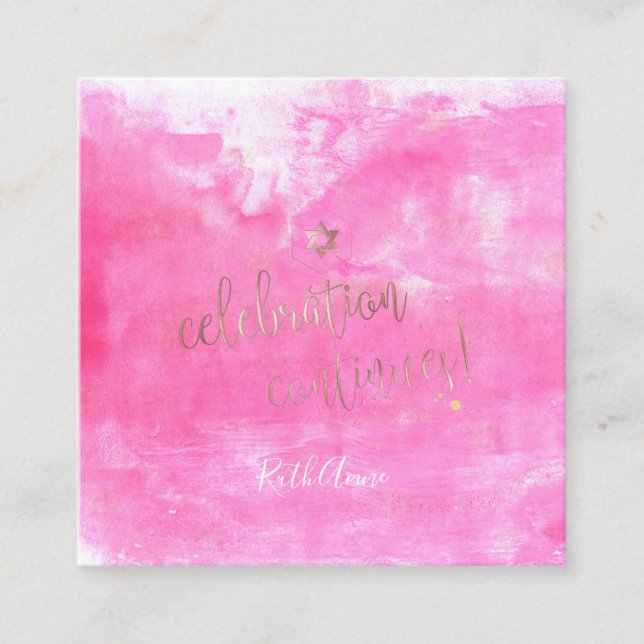 PixDezines Bat Mitzvah Celebration Cards ✡ Pink (Front)