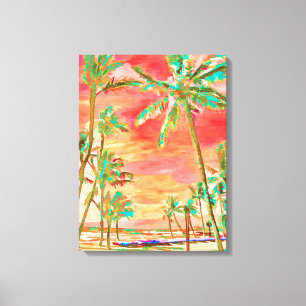 PixDezines Beach/Hawaii/Bay/Coral/Teal Canvas Print