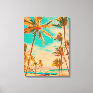 PixDezines Beach/Hawaii/Bay/Teal Canvas Print