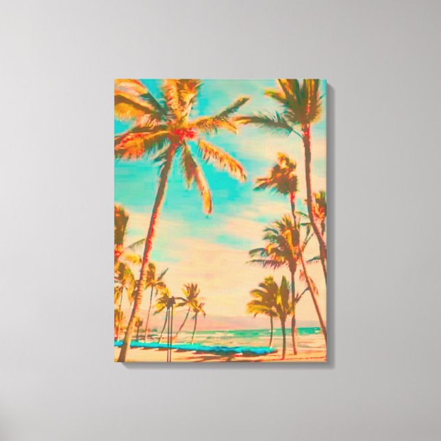 PixDezines Beach/Hawaii/Bay/Teal Canvas Print (Front)