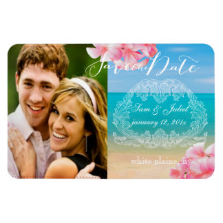 PixDezines beach photo save date/DIY fonts Magnet
