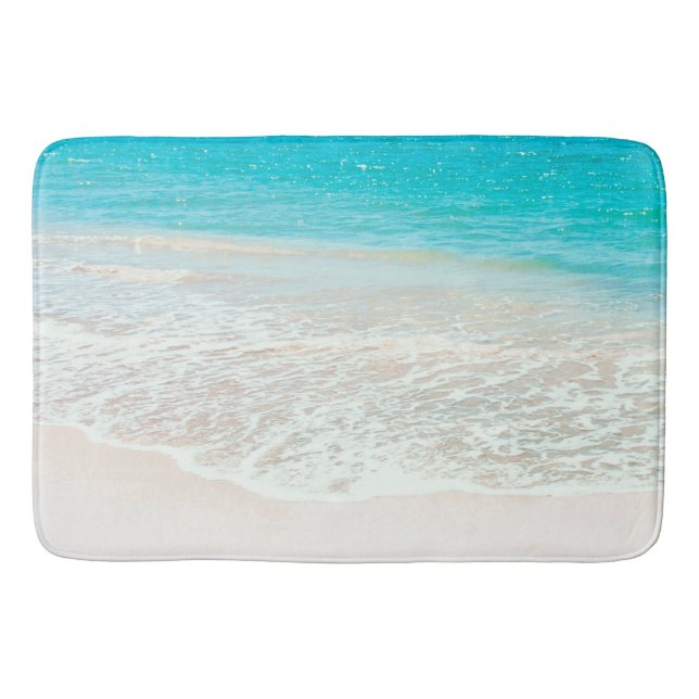 PixDezines Beach/Turquoise Blue Bath Mat (Front)
