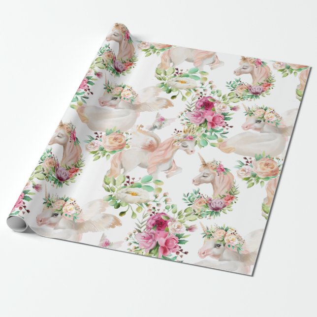 PixDezines Believe in Unicorns | DIY background Wrapping Paper (Unrolled)