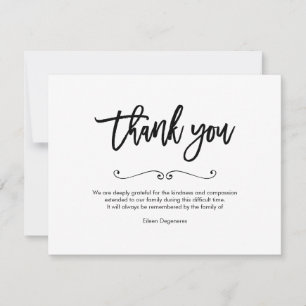 PixDezines Bereavement Thank You, after funeral Thank You Card