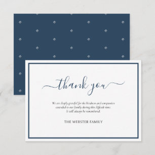 PixDezines Bereavement Thank You, DIY navy blue Invitation