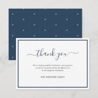 PixDezines Bereavement Thank You, DIY navy blue Invitation