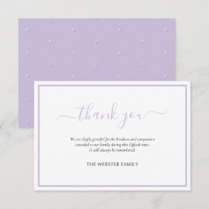 PixDezines Bereavement Thank You, Lavender Purple Invitation