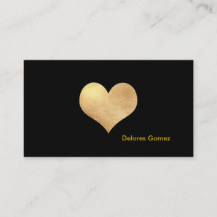 PixDezines Big Heart in Faux Gold/DIY background Business Card
