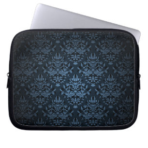 PixDezines Bijoux Damask, slate blue Laptop Sleeve