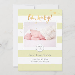 PixDezines birth announcement/DIYcolor stripes Announcement