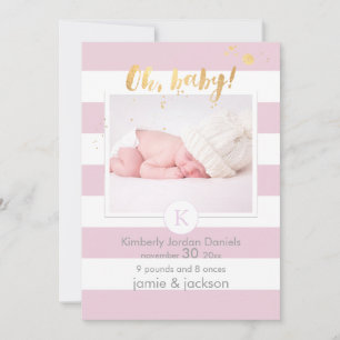 PixDezines birth announcement/DIYcolor stripes Announcement