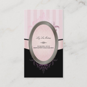 PixDezines Black, Pink, White, adjustable stripes Business Card