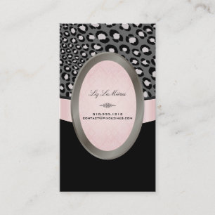 PixDezines Black, Pink, White Leopard spots Business Card