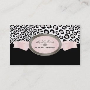 PixDezines Black, Pink, White Leopard spots Business Card