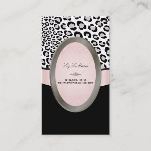 PixDezines Black, Pink, White Leopard spots Business Card