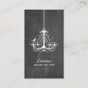 PixDezines Black+White Chandelier Chalkboard Business Card