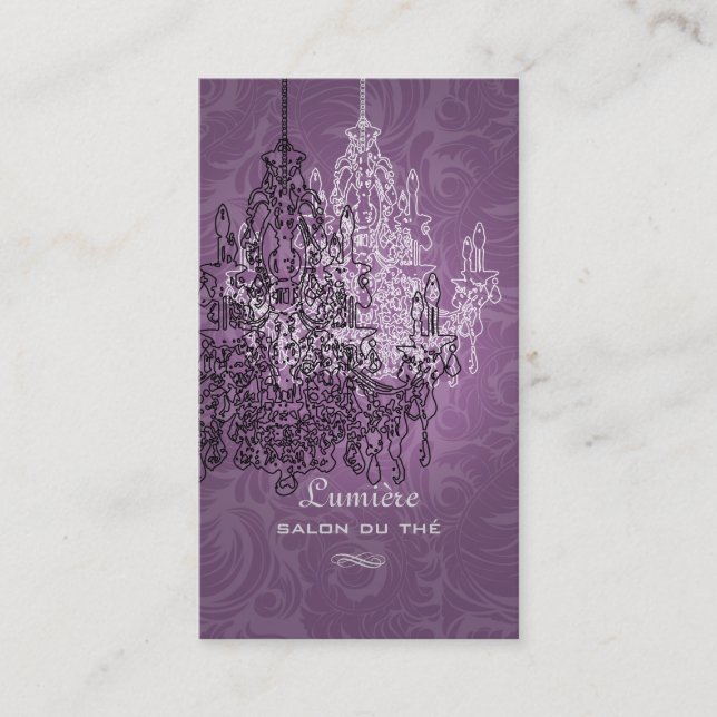 PixDezines Black+White Chandelier/DIY background Business Card (Front)