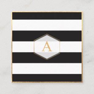 PixDezines BLACK+WHITE STRIPES/DIY COLOR Square Business Card