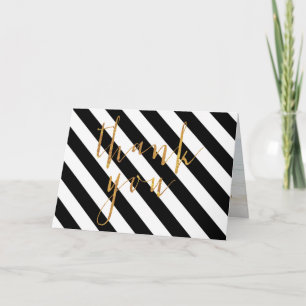 PixDezines black+white+stripes thank you cards