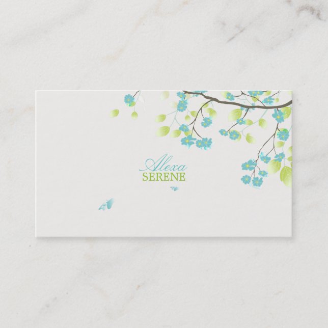 PixDezines blossoms/diy background colour Business Card (Front)