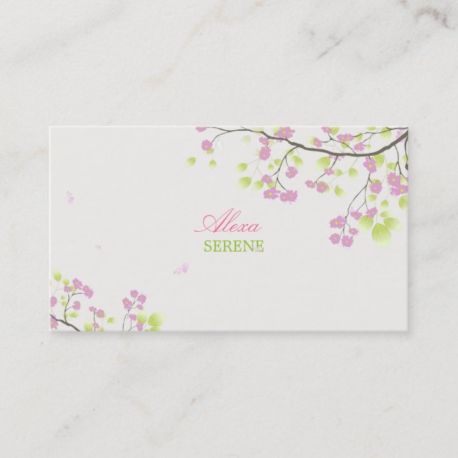 PixDezines blossoms+swirls/diy colours Business Card (Front)