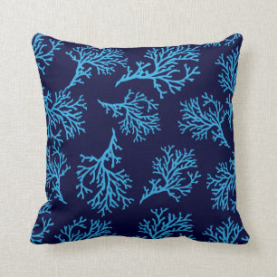 PixDezines blue coral/diy background Cushion