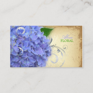 PixDezines blue hydrangeas, florists/vintage Business Card