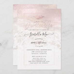PixDezines Blush Beach / Shoreline Quinceanera Invitation
