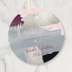 PixDezines Blush Burgundy Colour Block Thank You Favour Tags