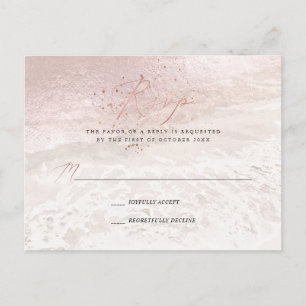 PixDezines Blush Coastal Calligraphy RSVP Invitation Postcard
