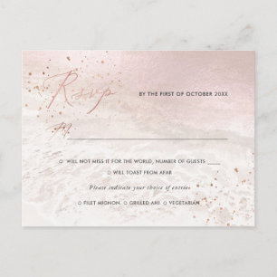 PixDezines Blush Coastal Calligraphy RSVP w meal Invitation Postcard