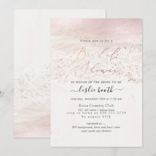 PixDezines Blush Coastal/Shoreline Bridal Shower Invitation