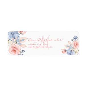 PixDezines Blush Dusty Blue Watercolor Flowers