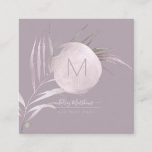 PixDezines Blush+Mauve Pink Palms Square Business Card