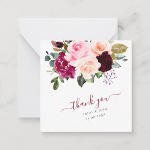 PixDezines Blush Pink Burgundy Watercolor Roses Card