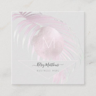PixDezines Blush Pink Palms Square Business Card