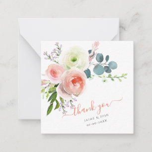 PixDezines Blush Pink Watercolor Peonies Note Card