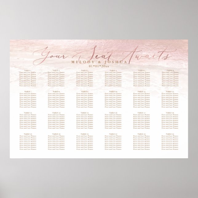 PixDezines Blush Shoreline+Rose Gold Seating Chart (Front)
