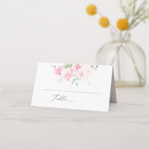 PixDezines Blushing Romance Watercolor Sweetpeas Place Card