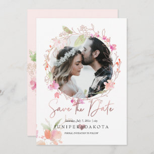 PixDezines Blushing Romance Wavercolor Flower Invitation