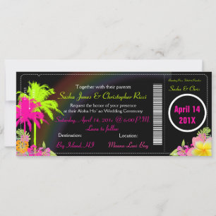 PixDezines boarding pass/twin palms Invitation