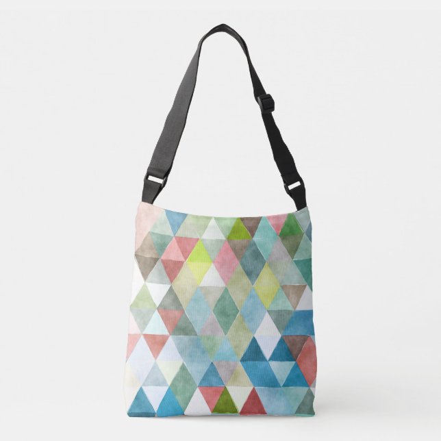 PixDezines Boho Geometric / Triangles Pattern Crossbody Bag (Front)