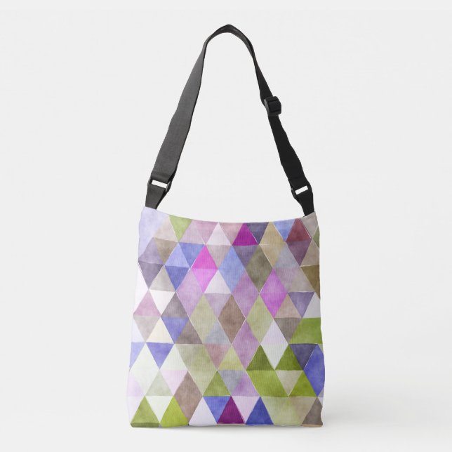 PixDezines Boho Geometric / Triangles Pattern Crossbody Bag (Front)