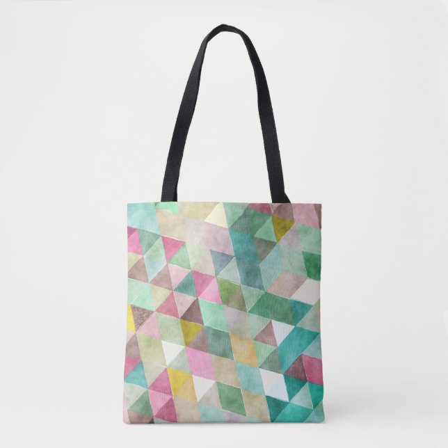 PixDezines Boho Geometric / Triangles Pattern Tote Bag (Front)